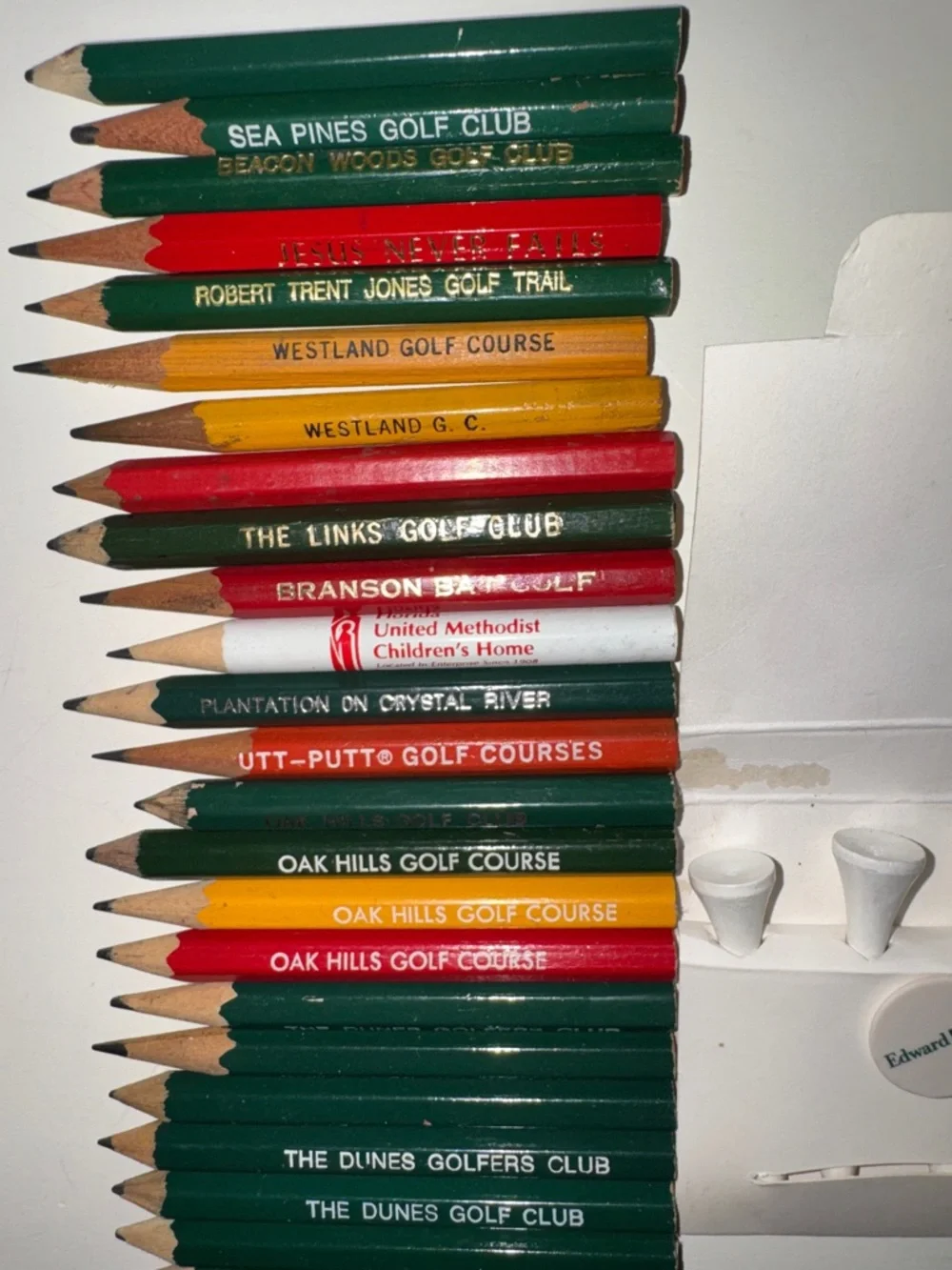 28 Assorted Multicolor Golf Pencils Edward Jones Book Tees